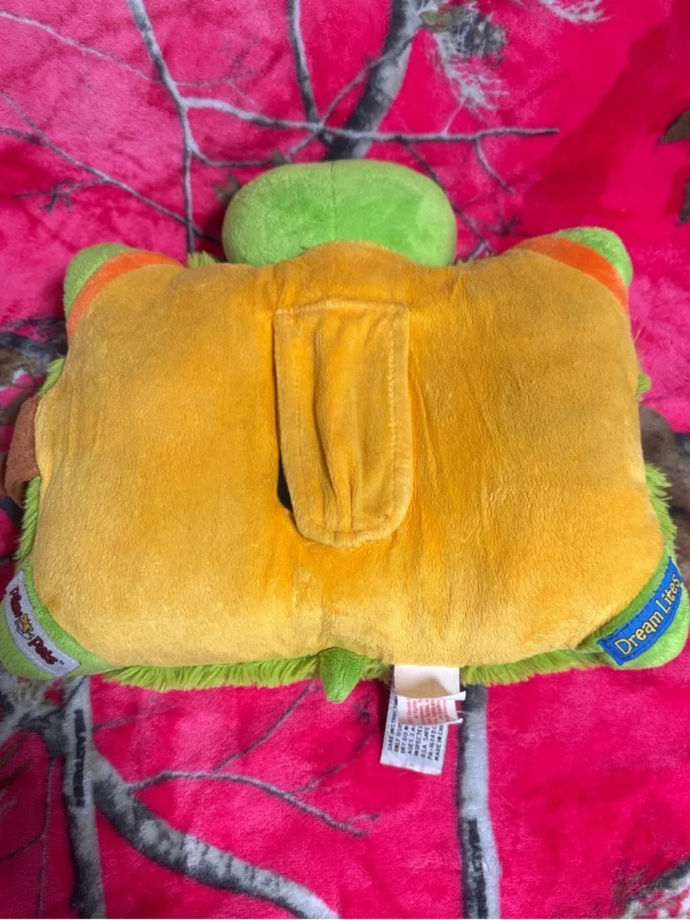 Green and Orange Plush Turtle Night Light for Reptile Habitats